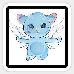 BLUE ANGEL CAT Sticker